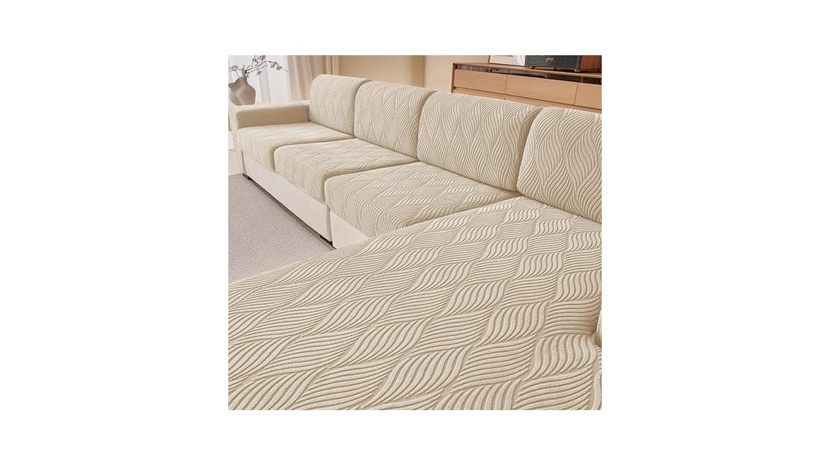 Kavikon Stretch Sectional Couch Covers, Wear Resistant L Shaped Sofa