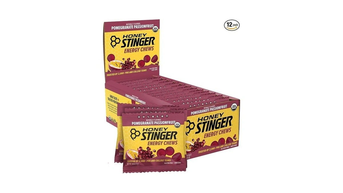 Honey Stinger Organic Pomegranate Passionfruit Energy Chew, Gluten Free &