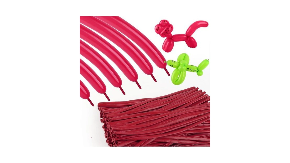 Hot Pink 260 Balloons, 100pcs Long Balloons For Building Balloon