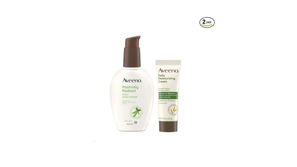 Aveeno Skincare Bundle, Positively Radiant Daily Spf 15 Facial Sunscreen