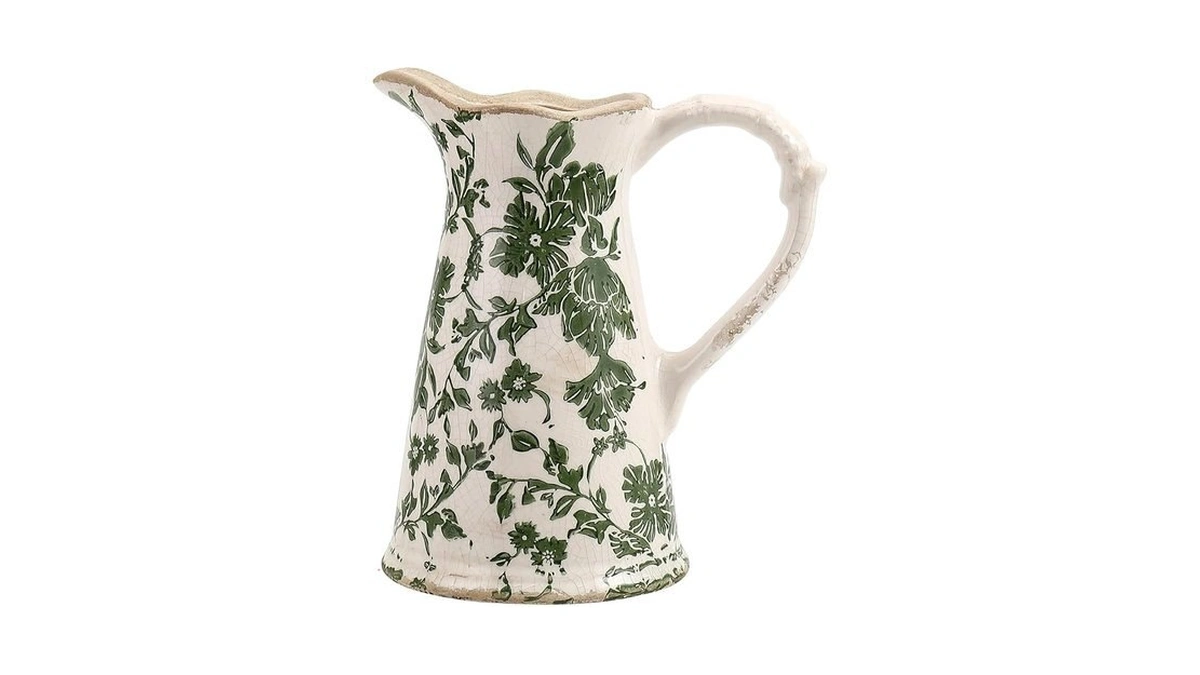 Yanwe1 Ceramic Green Vase For Tuscan Decor, Large Vintage Vases