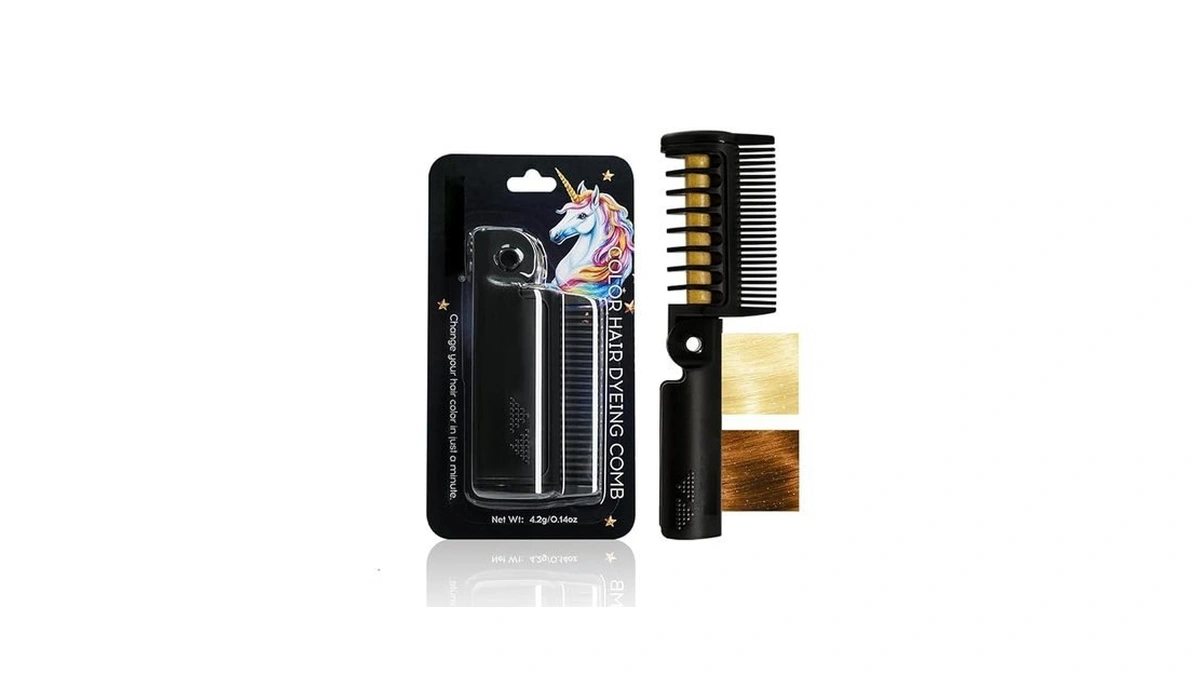 Beuking Temporary Color Hair Dyeing Comb, Disposable Folding Hair Dye