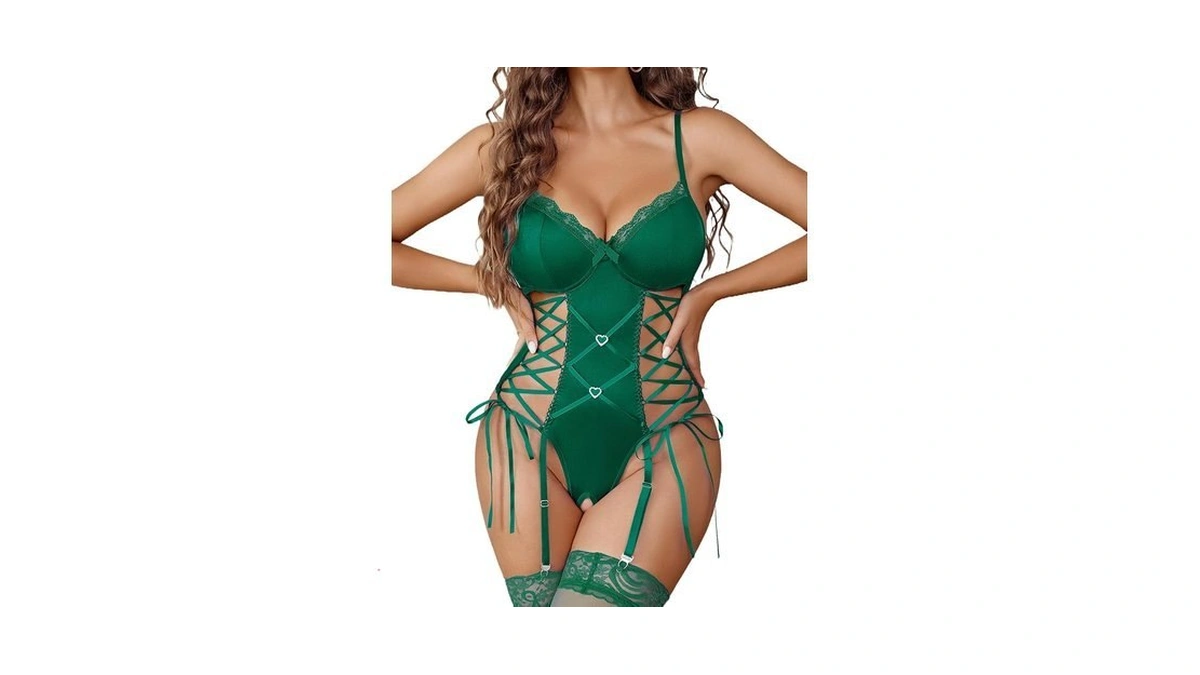 Avidlove Lingerie For Women Lace Bodysuit Garter Lingerie Sets Cut