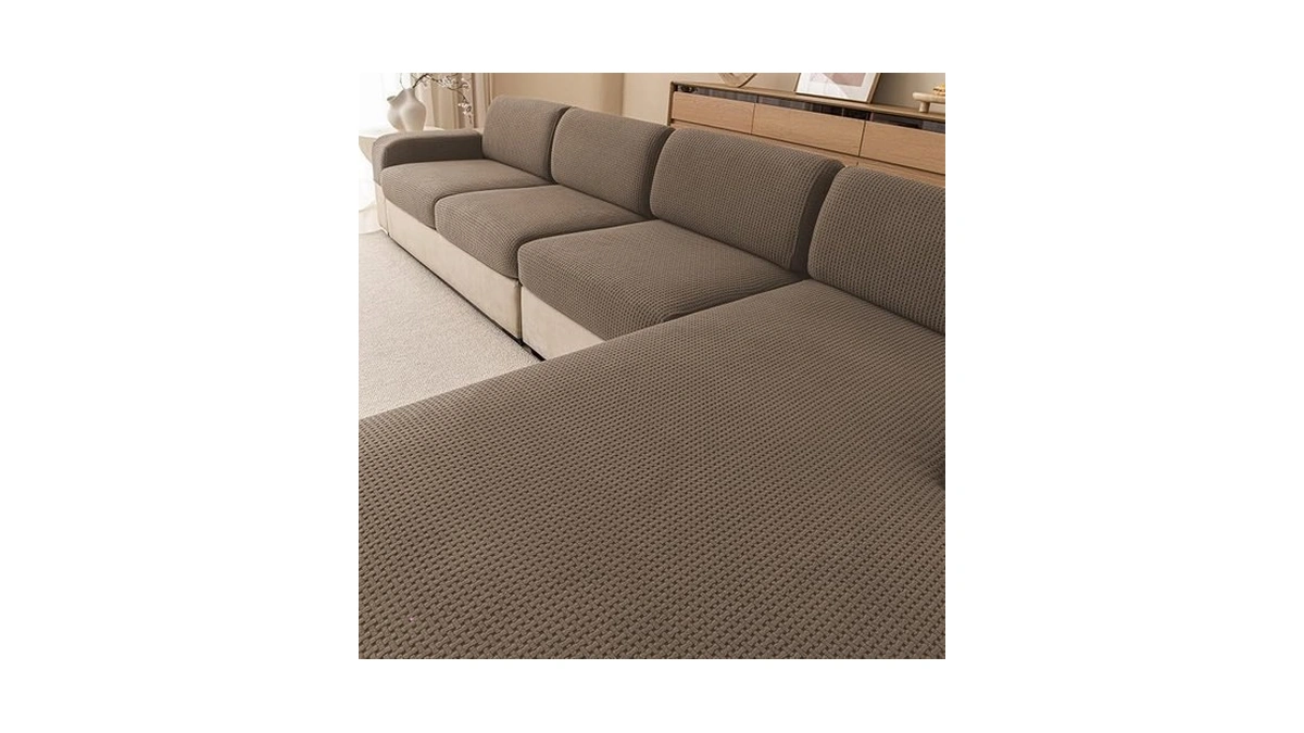Kavikon Stretch Sectional Couch Covers, Wear Resistant Sofa Slipcovers Washable