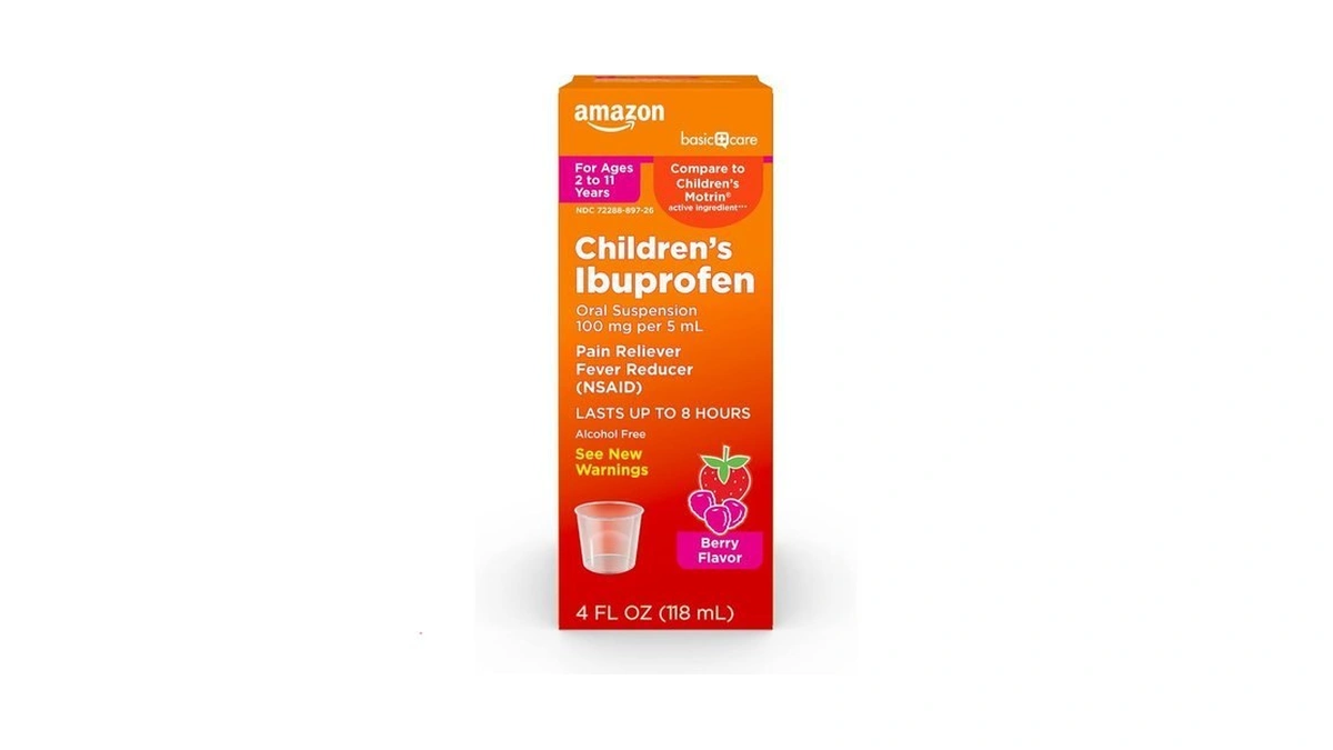 Amazon Basic Care Children's Ibuprofen Oral Suspension 100 Mg, Berry,