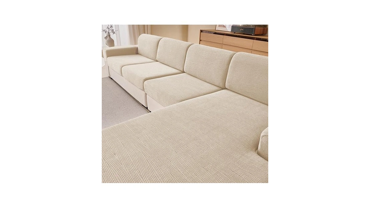 Kavikon Stretch Sectional Couch Covers, Wear Resistant Sofa Slipcovers Washable
