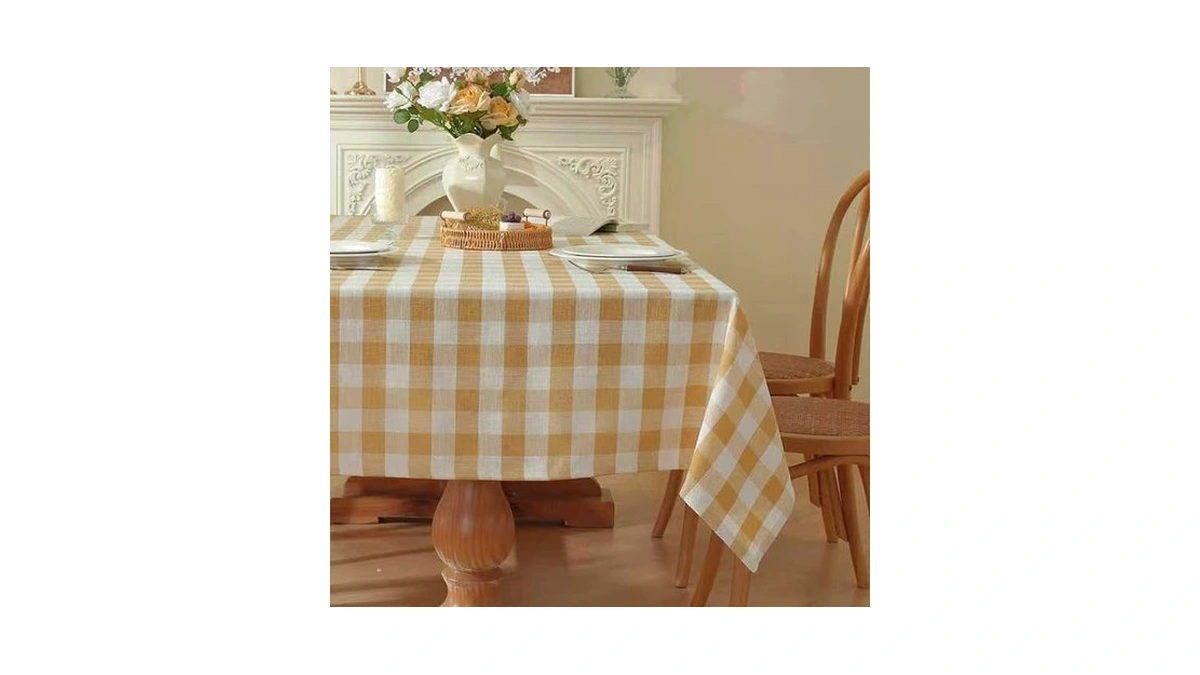 Gillhov Checkered Tablecloth Rectangle Gingham Table Cloth Washable Cotton Linen