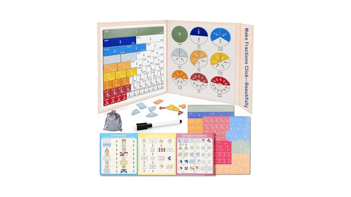 Magnetic Fraction Educational Puzzle, Magnetic Fraction Tiles & Fraction Circles