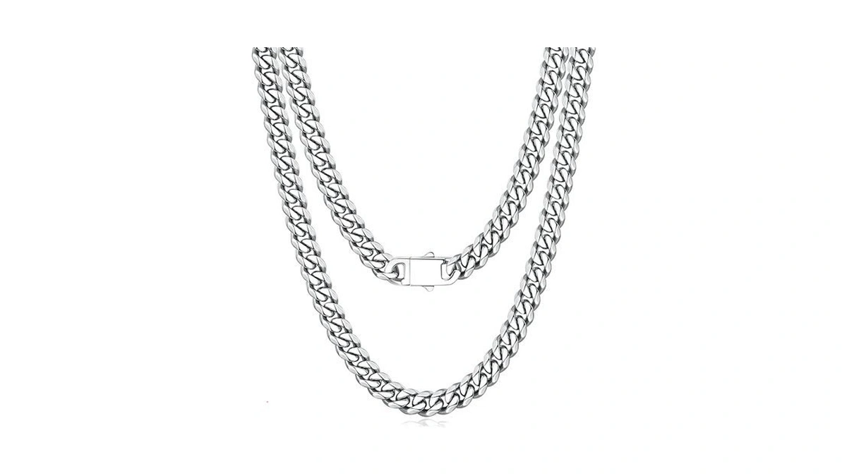 Jewlpire Silver Chain For Men, 5mm Silver Cuban Link Chain