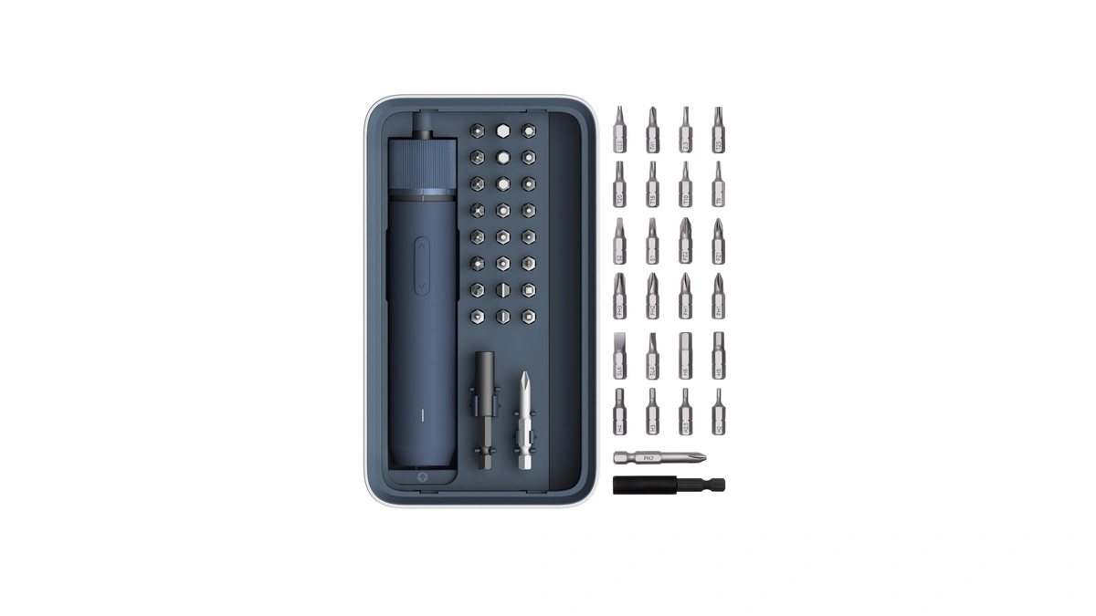 Hoto 25-piece Upgraded Electric Screwdriver Kit, 1/4'' Hex, Magnetic Lid,