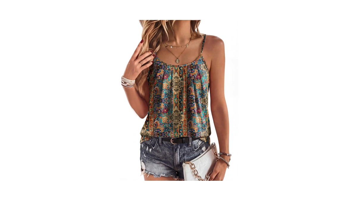 Zeagoo Loose Tank Tops For Women Lightweight Peplum Camisole Spaghetti