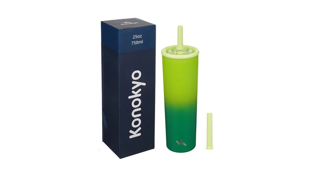 Konokyo 25oz Insulated Tumbler With Lid And Straw, Reusable Iced