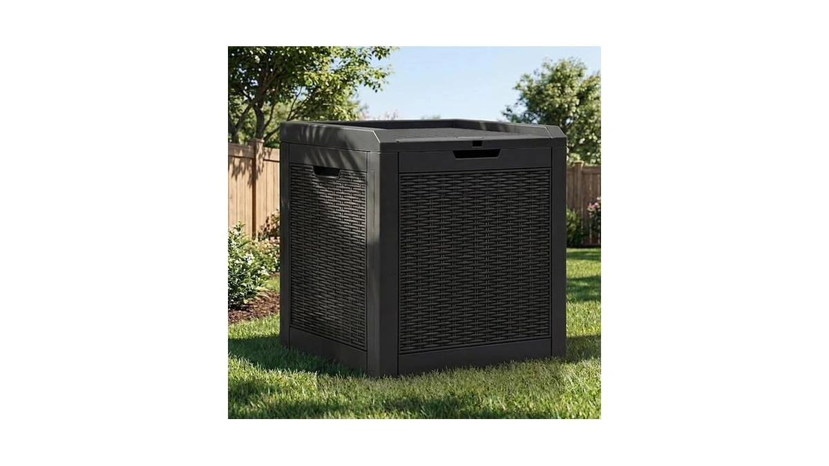 Yitahome 32 Gallon Deck Box, Resin Storage With Lockable Lid