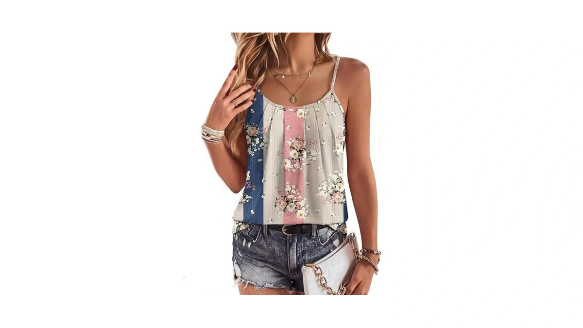 Zeagoo Womens Camisole Tank Tops Loose Sleeveless Peplum Blouses Spaghetti