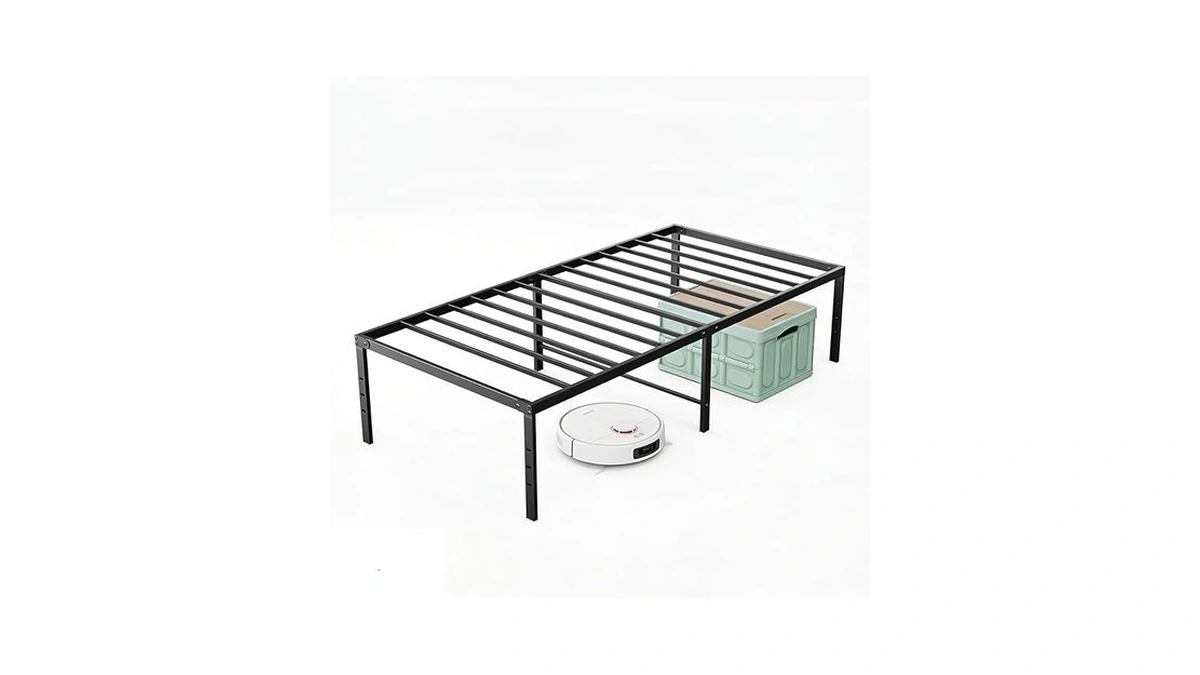 Sweetcrispy Twin Size 18 Inch Platform Bed Frame, Heavy Duty