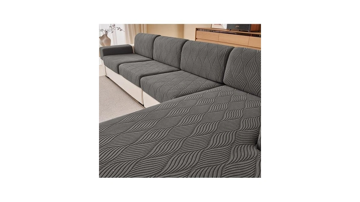 Kavikon Stretch Sectional Couch Covers, Wear Resistant Sofa Slipcovers Washable