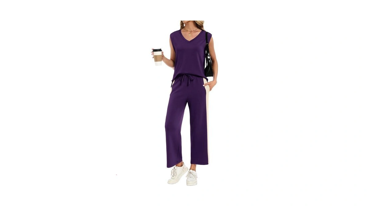 Yokgo Two Piece Sets For Women Summer Outfits V Neck