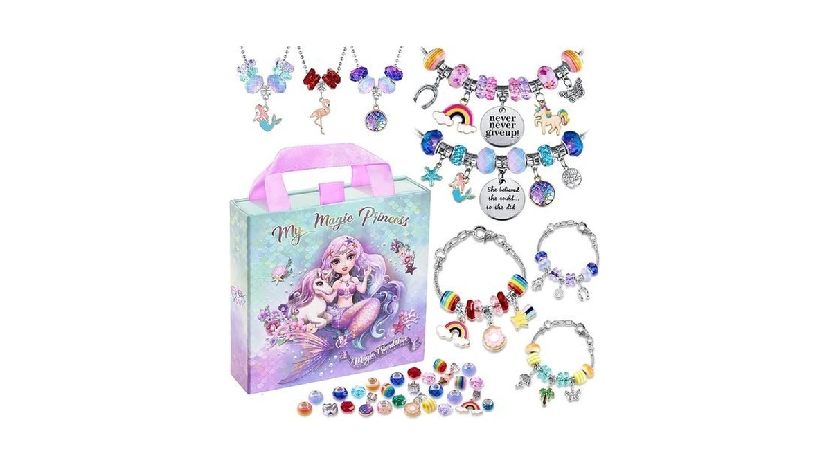 Charm Bracelet Making Kit & Unicorn/mermaid Girl Toy- Ideal Crafts