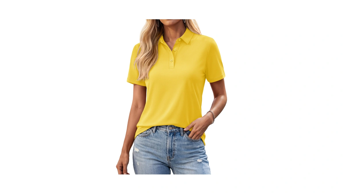 Yucolen Womens Polo Shirts 3 Button Collared Golf Tees Short