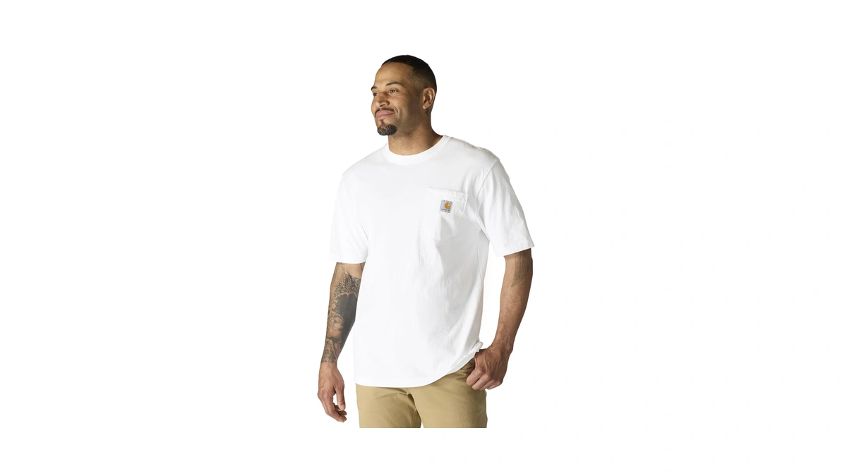 Carhartt Men's Iconic K87 Pocket T-shirt, White, Large Tall