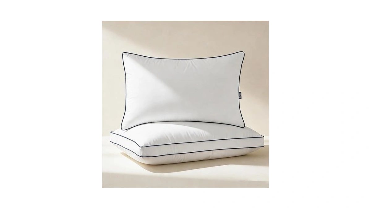 Downcool Goose Down Bed Pillows Queen Size Set Of 2,