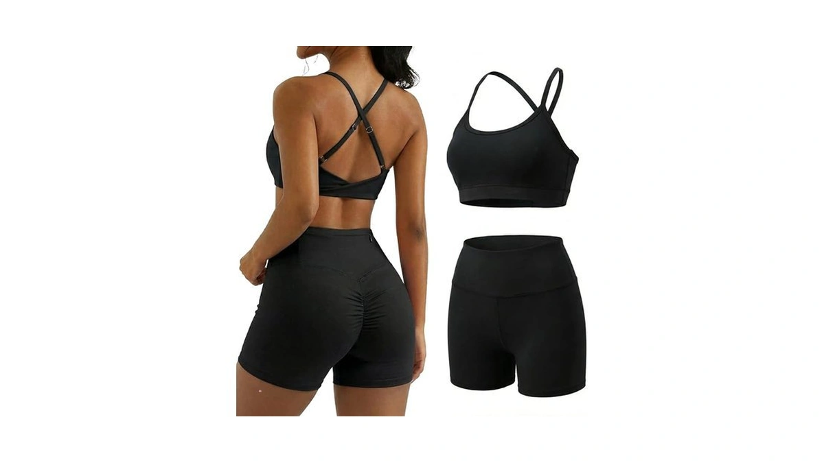 Yoins Workout Sets For Women 2 Piece Strappy Back Sports