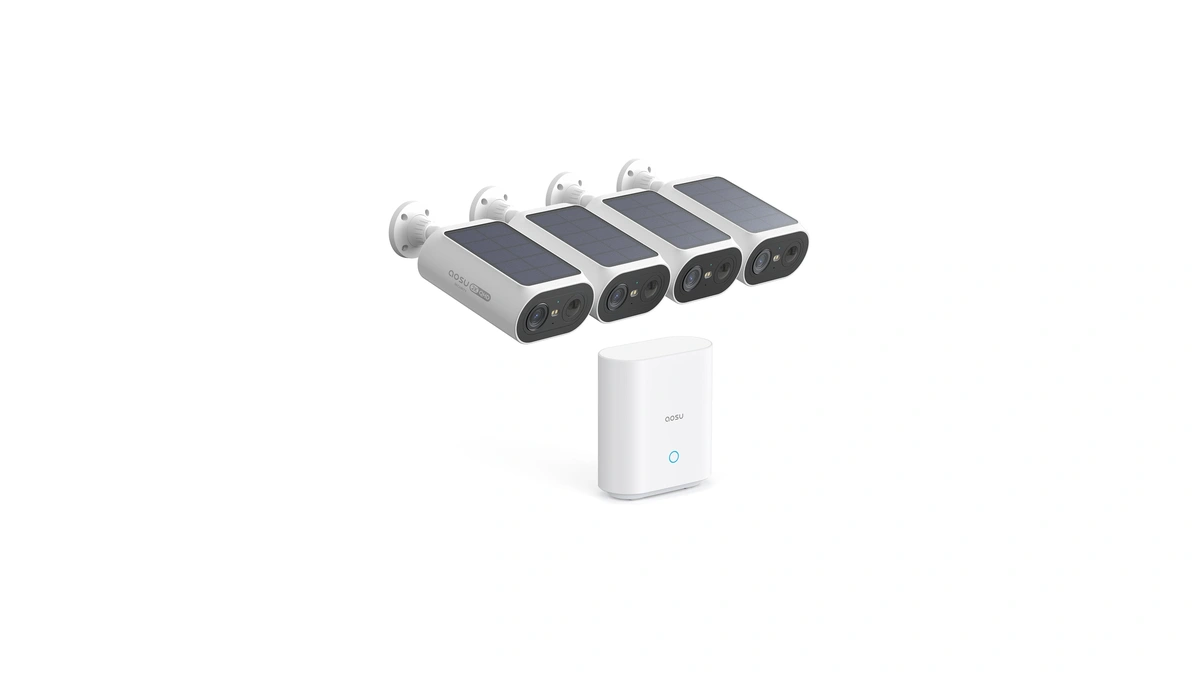 Aosu Solar Security Cameras Wireless Outdoor, 2mins Diy Installation, No