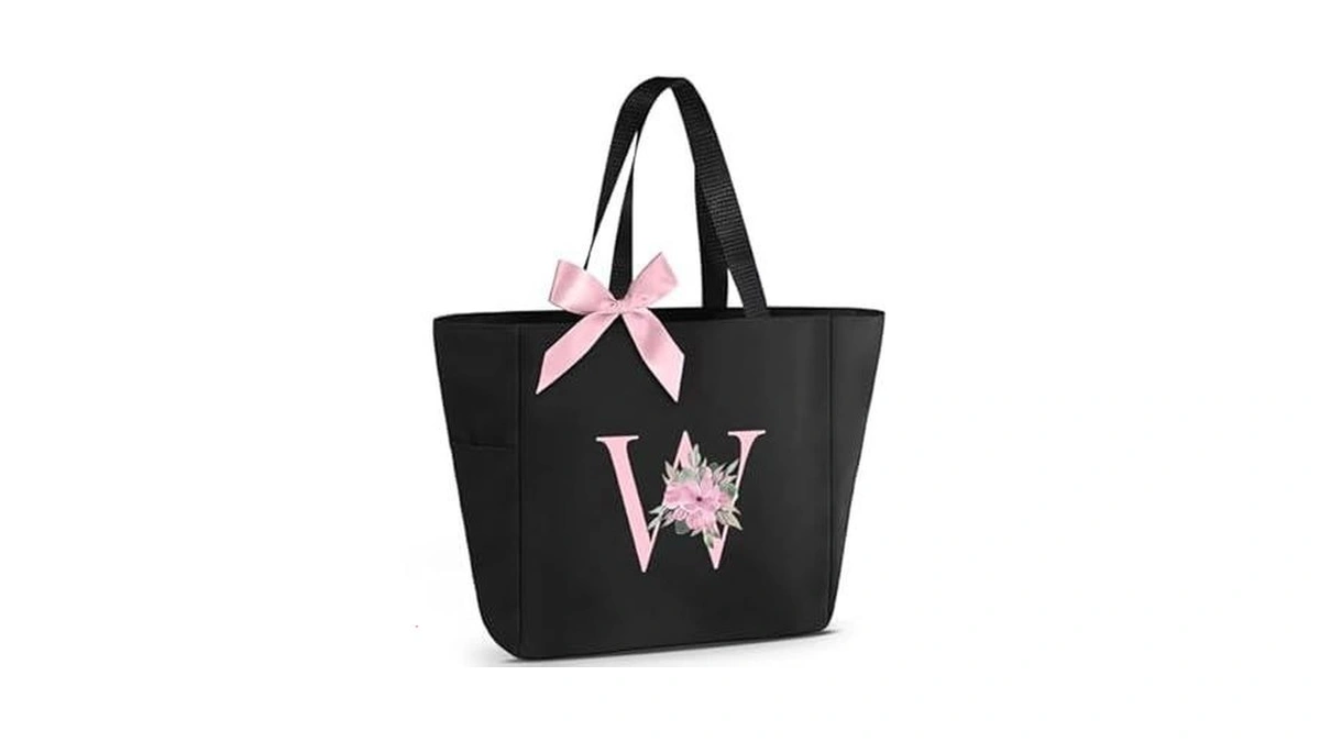 Vavabox Tote Bag, A-z Initial Monogrammed Waterproof Tote Bag, Bridesmaid