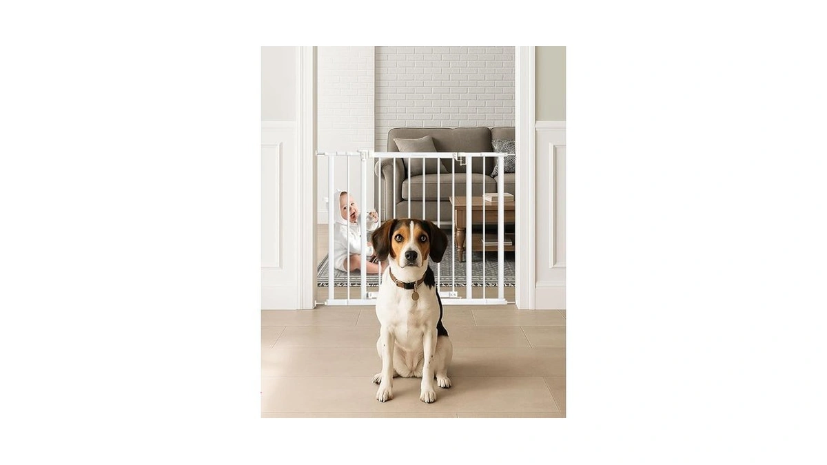 Baby Gate For Stairs, 28.5"-40" Adjustable Width, 30" Height, Dog