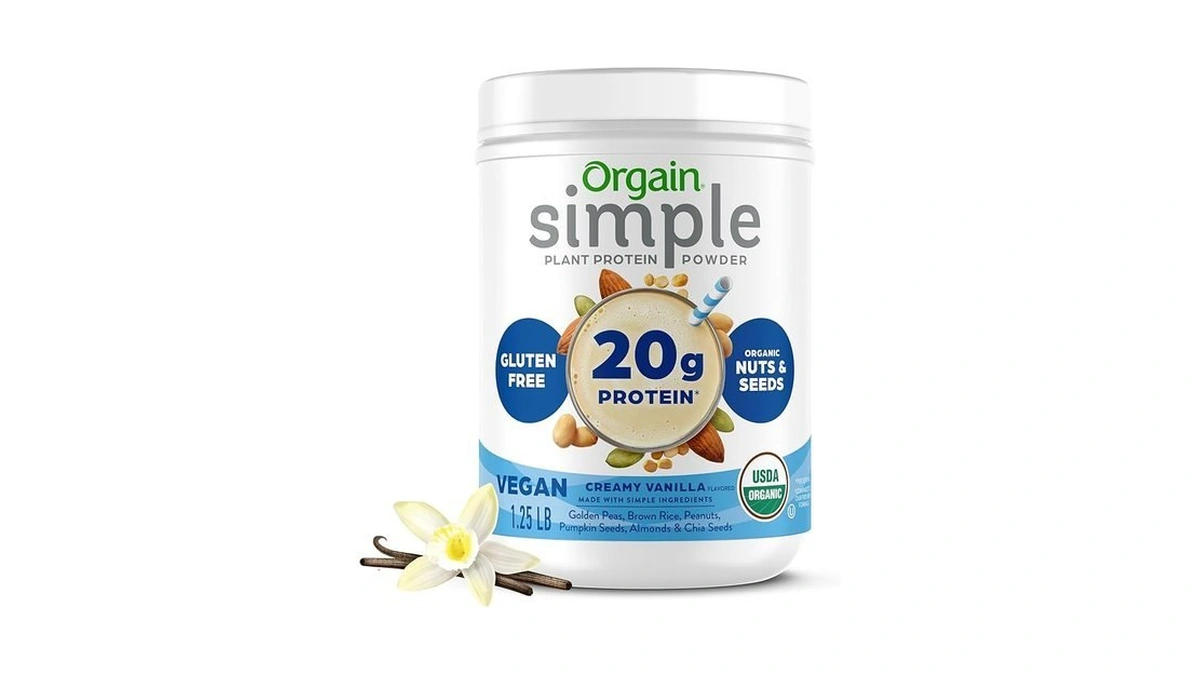 Orgain Organic Simple Vegan Protein Powder, Vanilla - 20g Plant