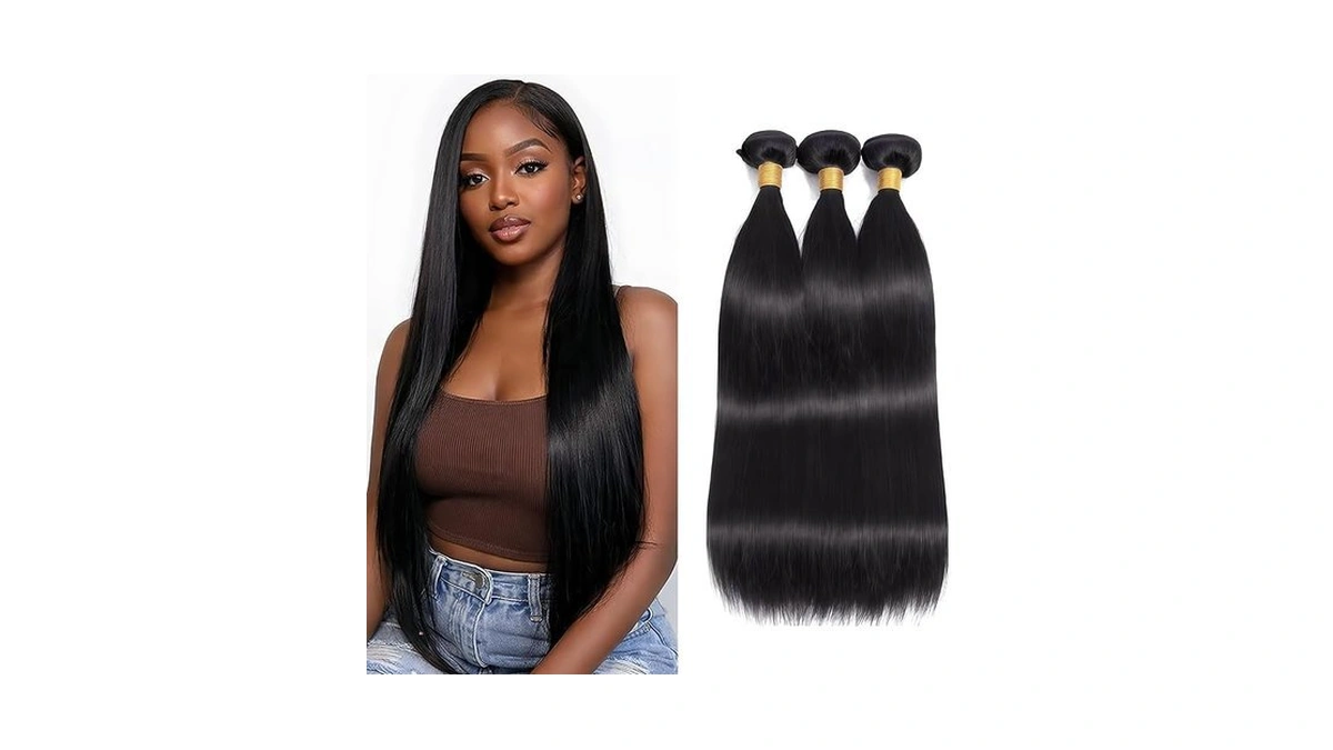 Straight Human Hair Bundles 1b Natural Black 8 10 12