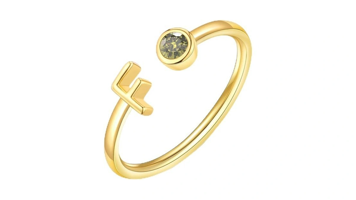Amazon code: Znboh Gold Birthstone Initial Rings For