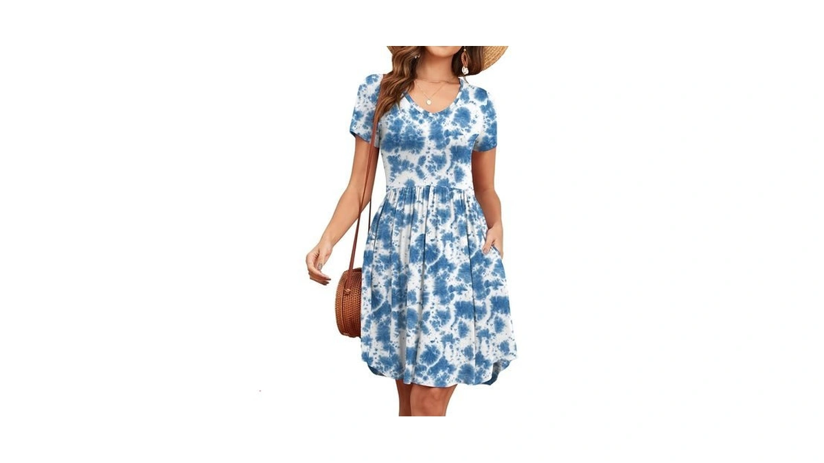 Yvh Women's 2026 Summer Short Sleeve Dresses Casual Loose Fit