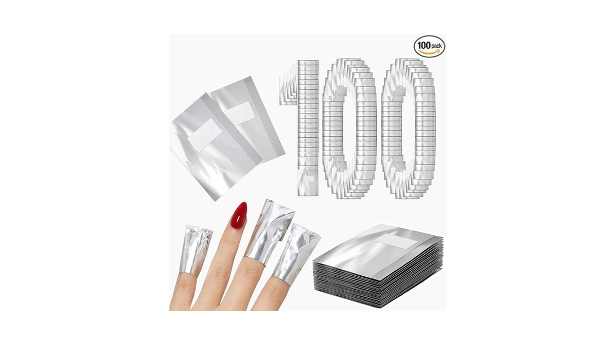 Modelones Nail Polish Remover Foil Wraps, 100 Pcs Pre-cut Soak