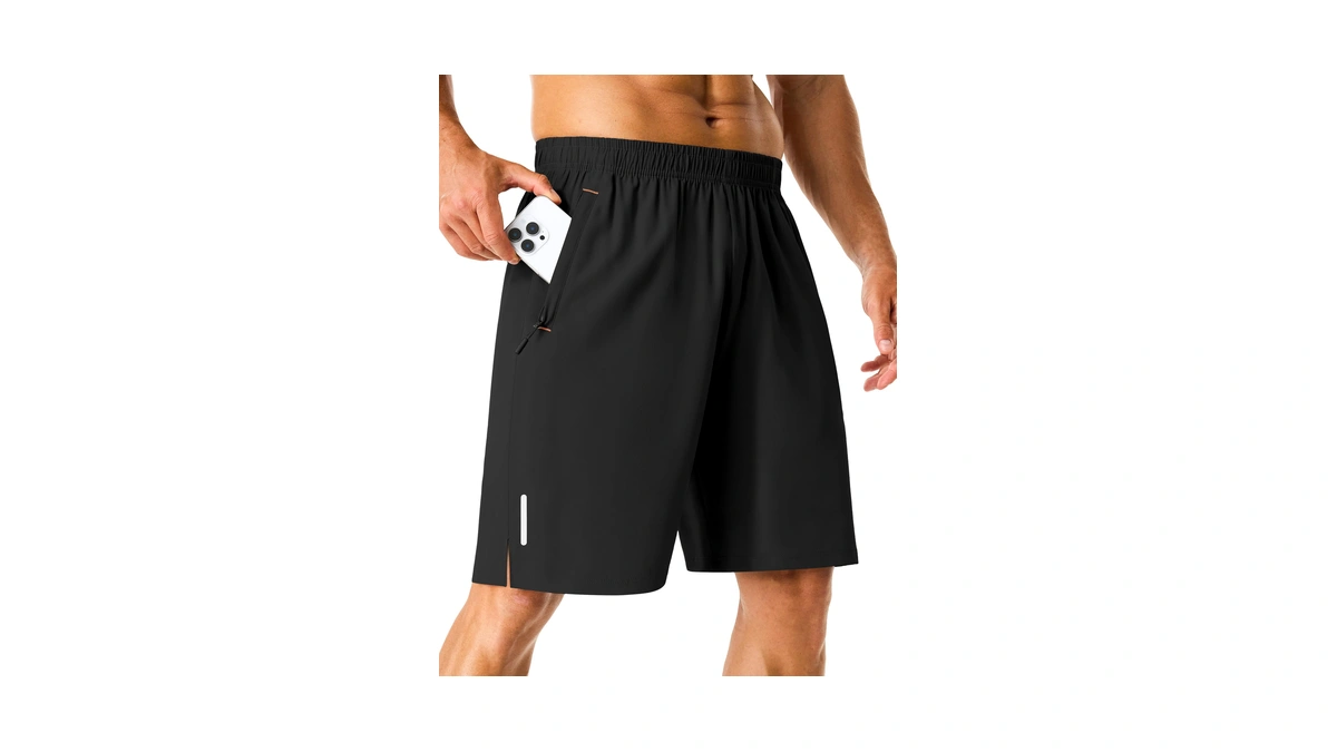 Asyjumpd Mens Athletic Running Shorts With Zipper Pockets 7" Quick