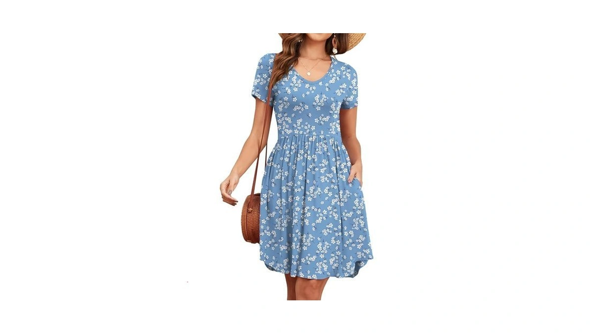 Yvh Women's 2026 Summer Short Sleeve Dresses Casual Loose Fit