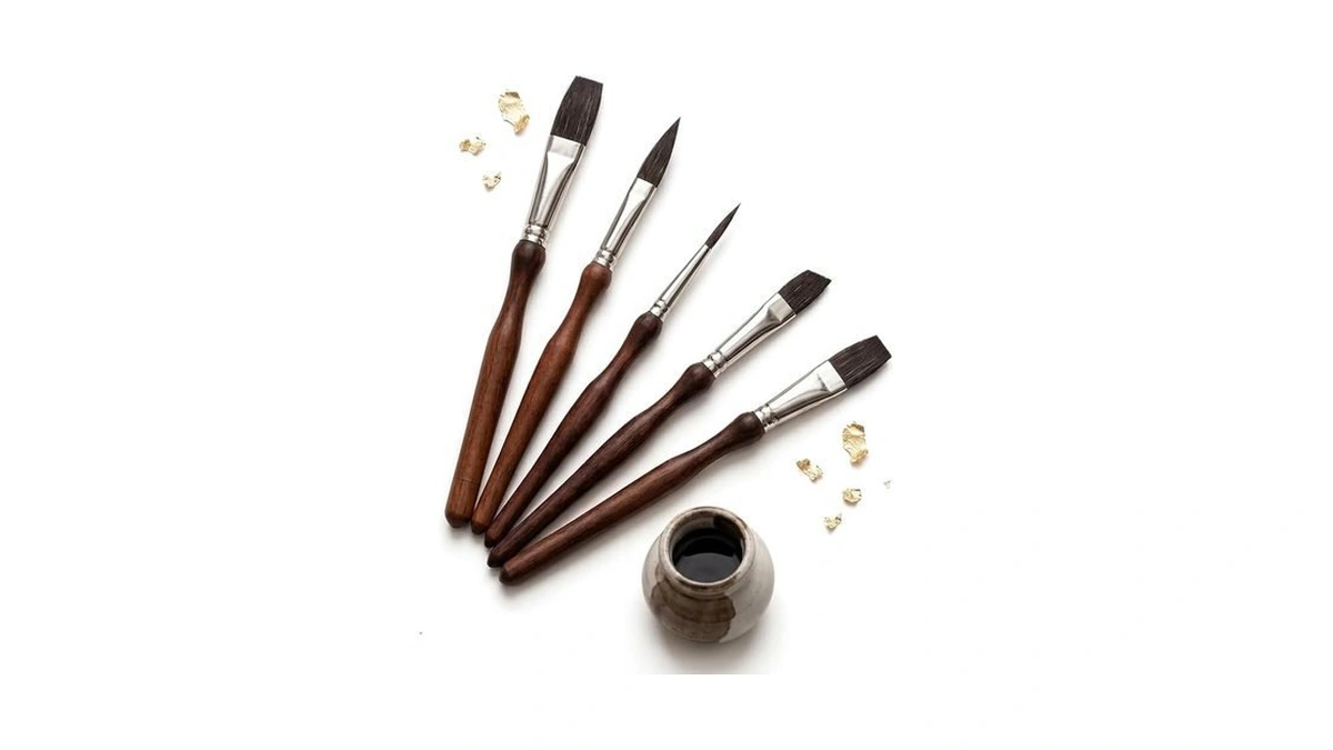 Liedrg Detail Paint Brush Set, 5 Pcs Synthetic Squirrel Hair,