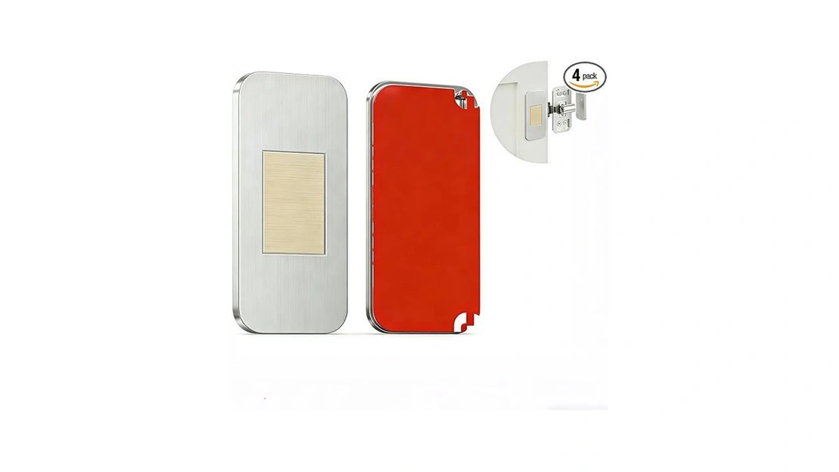 4 Pack No Drill Magnetic Cabinet Door Catch With Adhesive,