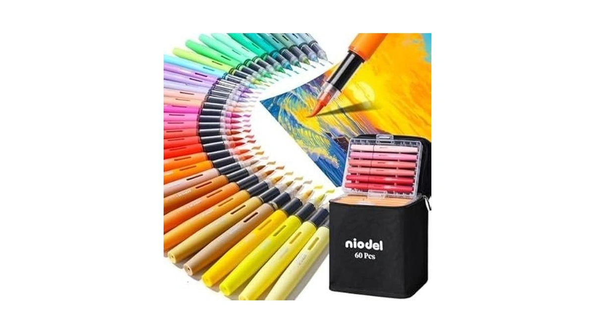 24 Colors Acrylic Paint Markers, Flexible Single Tip Paint Pens,