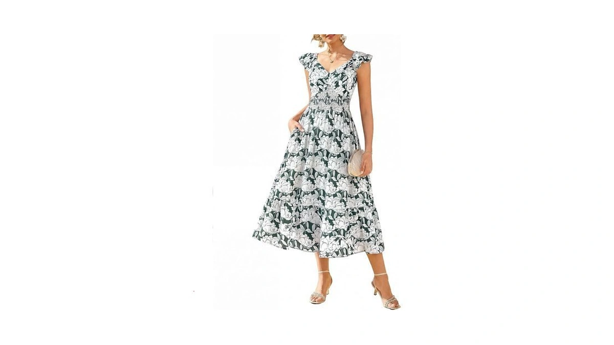 Grace Karin Women's Summer Floral Maxi Dress 2026 Ruffle Sleeve