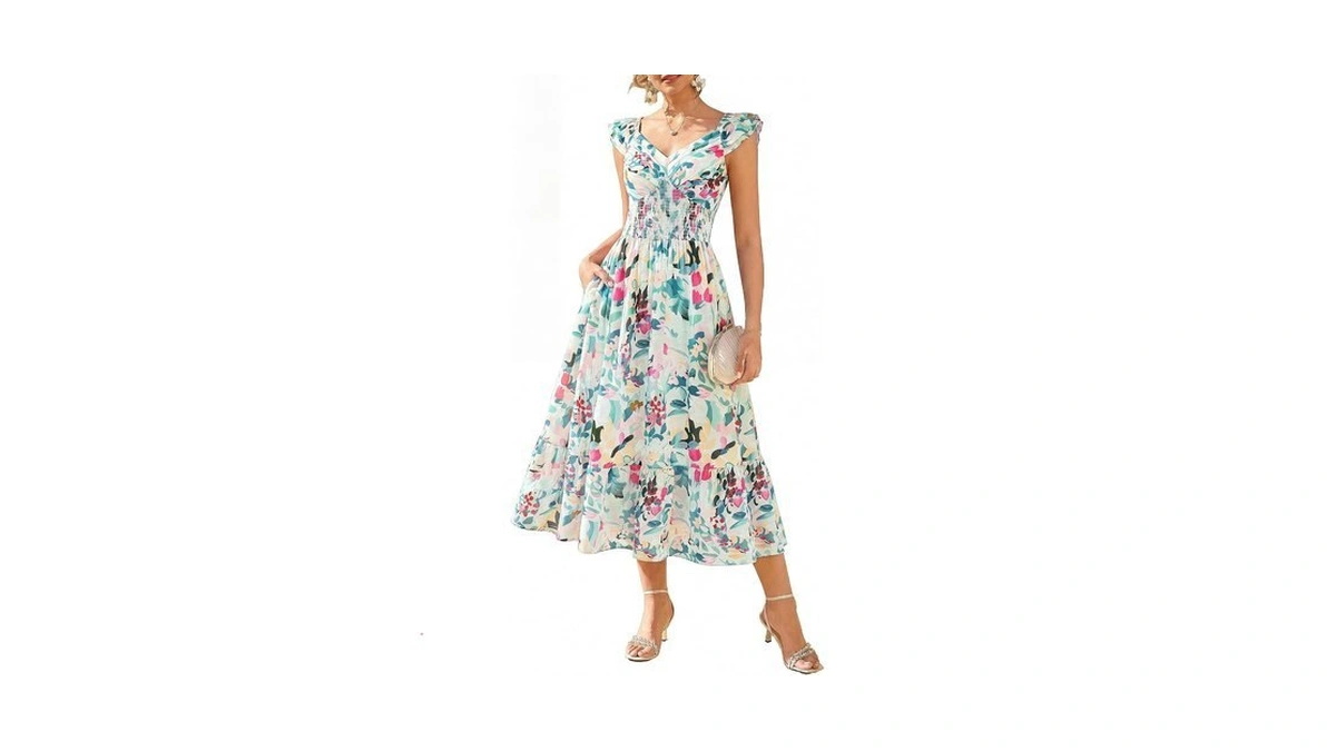 Grace Karin Women's Summer Floral Maxi Dress 2026 Ruffle Sleeve