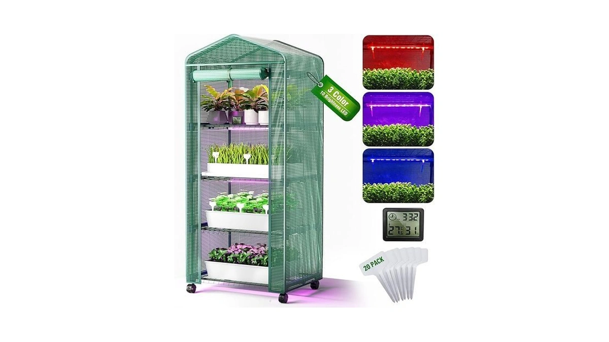 Pyy Mini Indoor Greenhouse With Grow Light - Small Portable