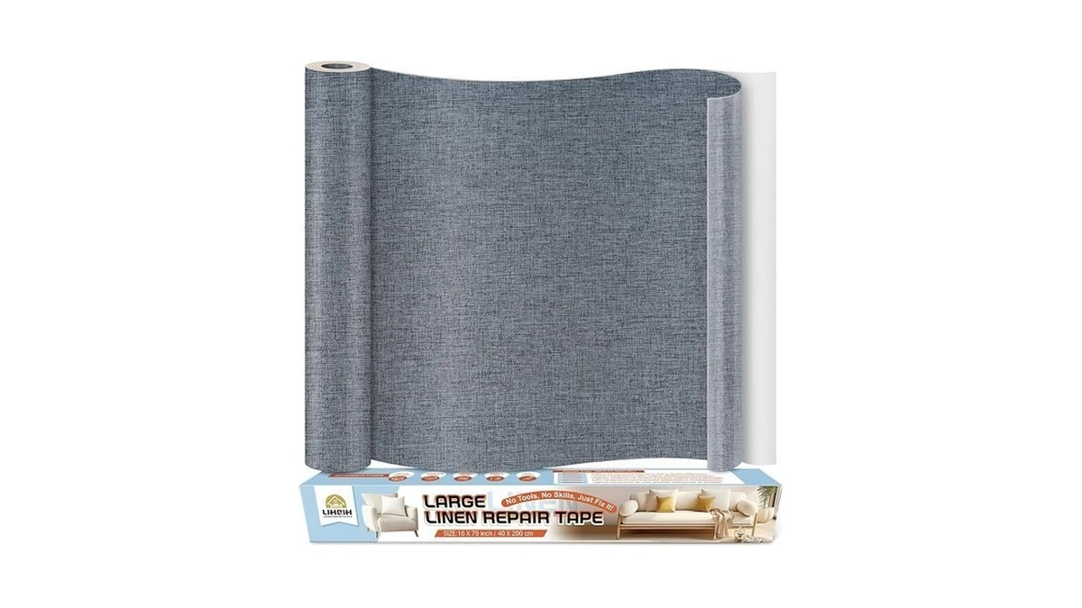 Linen Fabric Repair Tape 16x79 Inch, Self Adhesive Couch Patch