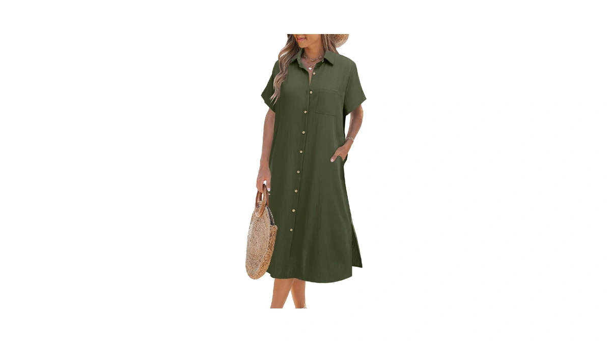 Zeagoo Womens Summer Dress Short Sleeve Casual Summer Sunress Tunic