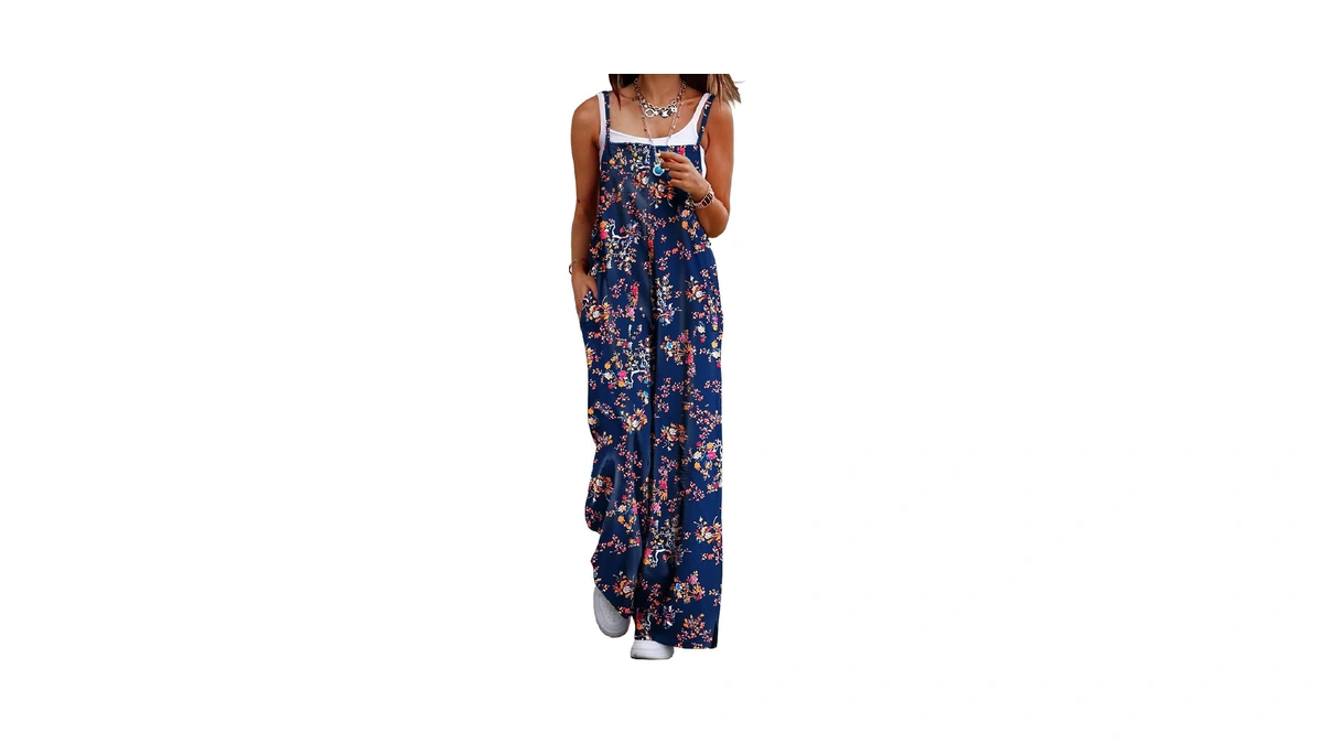 Yesno Women Summer Boho Cotton Casual Jumpsui...