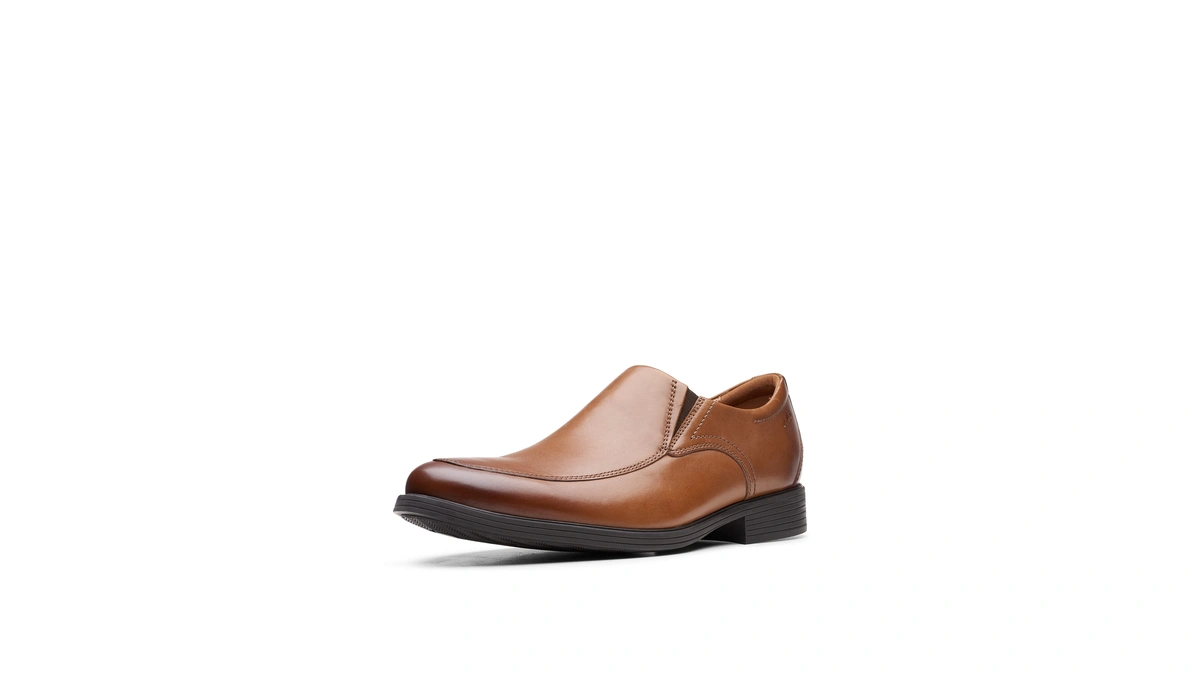 Clarks Men Whiddon Plain Loafer Dark Tan Leat...