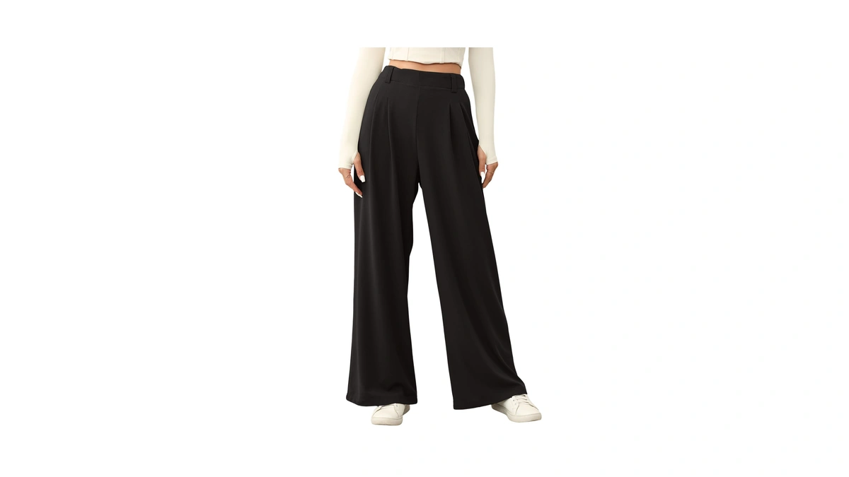 Evaless Womens Wide Leg Pants With Pockets High Waisted Business