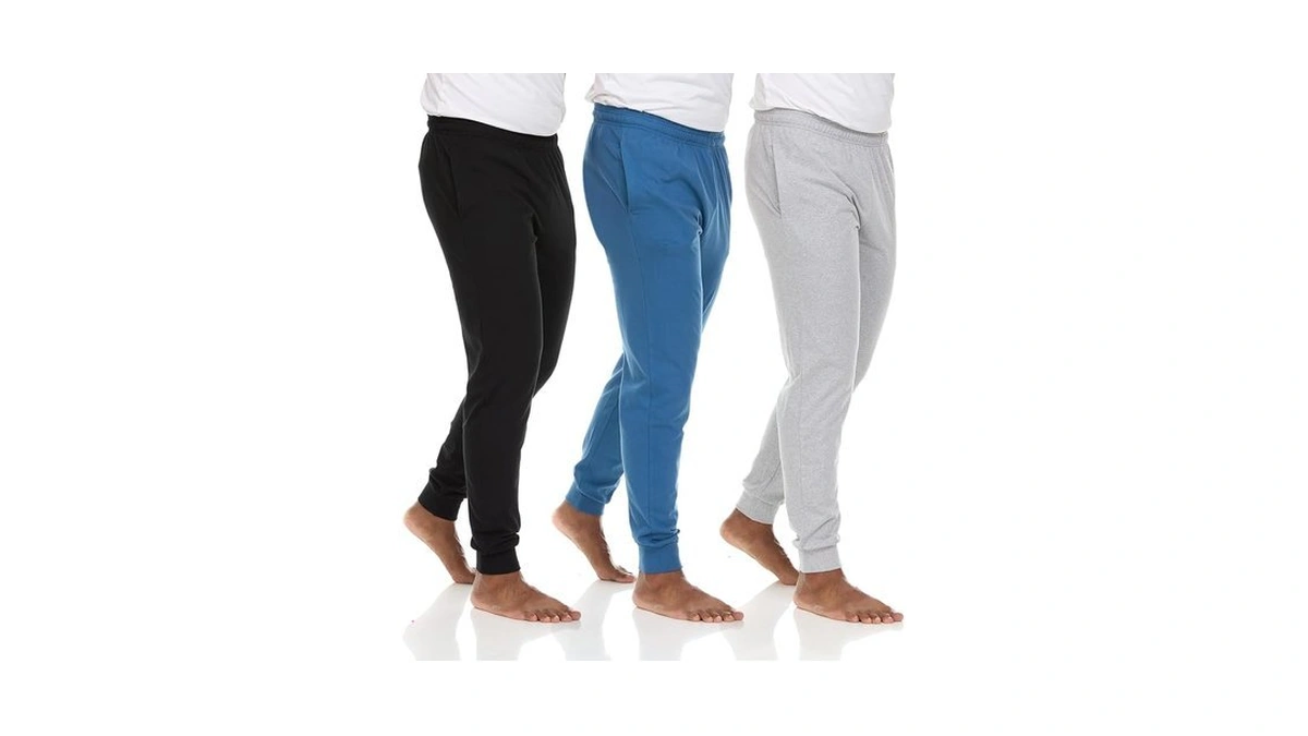 Essential Elements 3 Pack: Men's 100% Cotton Jogger Active Lounge