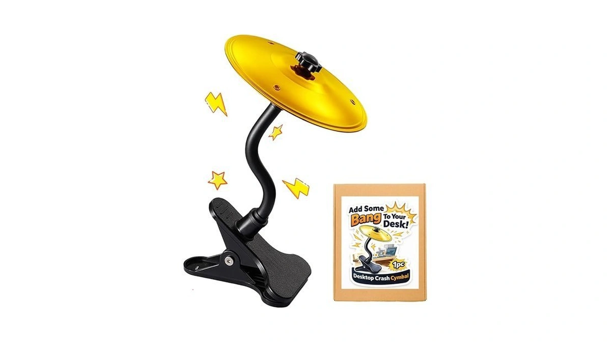 Howdy Bally Desk Cymbal Desk Toy With Clamp, Mini Desktop