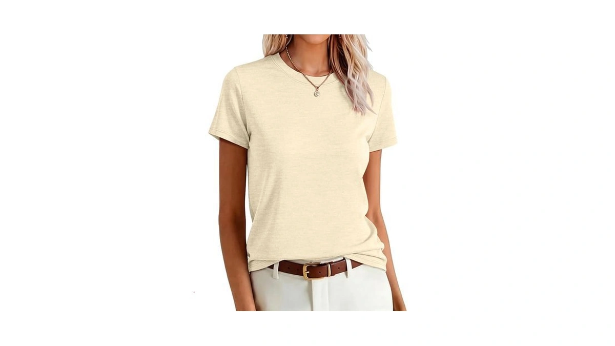 Unclecat Womens Short Sleeve Tops Summer Basic T Shirts Crewneck